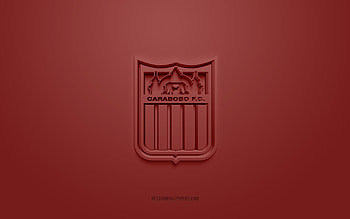 Carabobo FC, creative 3D logo, burgundy background, Venezuelan football team, Venezuelan Primera Division, Valencia, Venezuela, 3d art, football, Carabobo FC 3d logo HD wallpaper