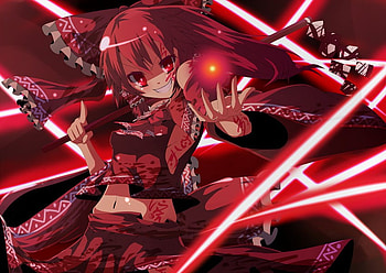 Hakurei Reimu, light, hakurei, evil, game, touhou HD wallpaper