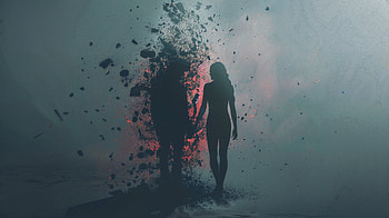 Fading Love Silhouette, heartbroken, sad, love, silhouette, couple HD wallpaper