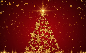 Happy Holidays!, craciun, tree, red, golden, christmas, card HD wallpaper