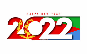 Happy New Year 2022 Eritrea, white background, Eritrea 2022, Eritrea 2022 New Year, 2022 concepts, Eritrea, Flag of Eritrea HD wallpaper