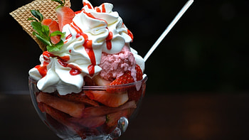 Whipped cream and strawberries, Delicious combination, Tempting sweetness, Irresistible treat HD wallpaper