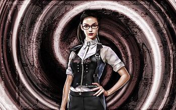 Nikita, GFF, pink grunge background, Garena Fire, vortex, Garena Fire characters, Nikita Skin, Fire Battlegrounds, Nikita Fire HD wallpaper
