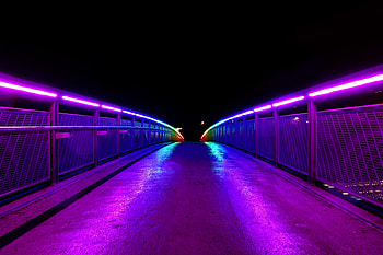 Cities, Road, Bridge, Backlight, Illumination, Handrail, Railings, Handrails HD wallpaper