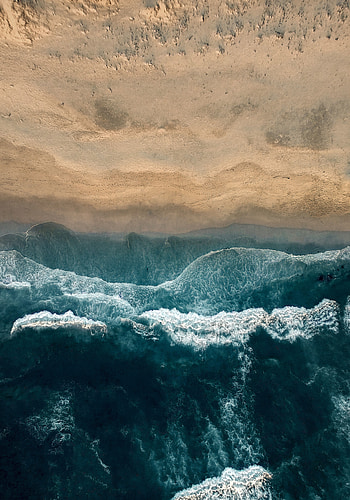 Nature, Water, Waves, View From Above, Coast, Ocean, Foam, Surf HD phone wallpaper