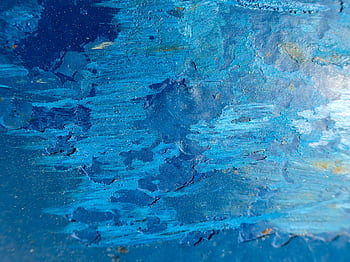 Dynamic blue abstract painting featuring textured brushstrokes and rich acrylic colors. HD wallpaper