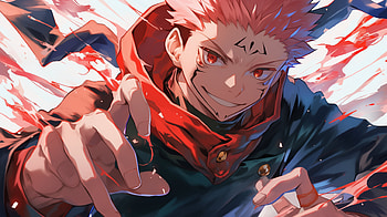 Sukuna's Valor - Jujutsu Kaisen, Sukuna (Jujutsu Kaisen), Anime, Jujutsu Kaisen, red hair, fantasy, fantasy anime HD wallpaper