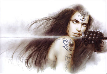 beauty, royo, sword, woman HD wallpaper