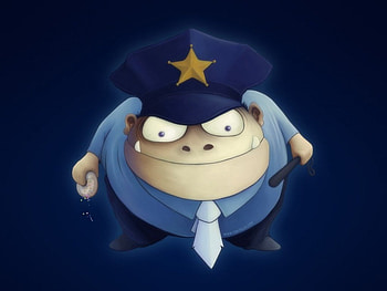 Donut Cop, cartoon, 2d, cop HD wallpaper