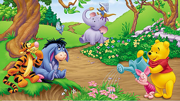 Winnie the Pooh Animation, Garden HD wallpaper