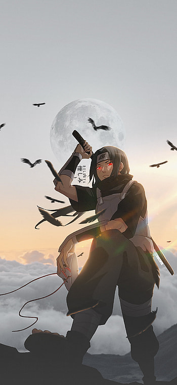 Itachi Uchiha, sasuke, sky, narutoshippuden, madara, naruto, editanime, uchihaitachi, naruto, sharingan, moon, itachiedit, anime, clan, manga, obito, shisui, anime HD phone wallpaper