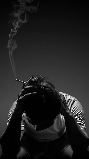 Sad Men With cigarette, cloud, standing, sadman, smocking, smock, depression HD phone wallpaper