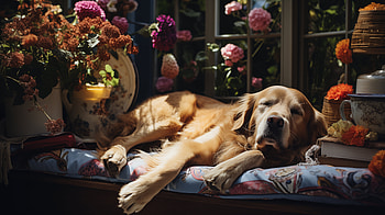 Golden Retriever Relaxing in Sunlit Room - Dog, dog, Animal, golden retriever HD wallpaper
