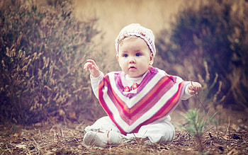 Little baby, big heart, pink, white, baby, cute, heart, child HD wallpaper