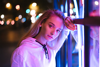 Girl Sweat Shirt Outdoors, girls, model, neon HD wallpaper
