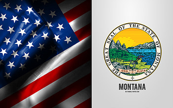 Seal of Montana, USA Flag, Montana emblem, Montana coat of arms, Montana badge, American flag, Montana, USA HD wallpaper