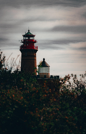 Nature, Sky, Architecture, Bush, Lighthouse HD phone wallpaper