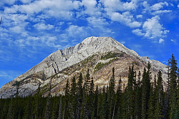 Nature, Trees, Mountains, Clouds, Peak HD wallpaper
