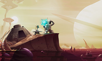 Lost Astronaut With Robot, artist, artwork, artstation, astronaut HD wallpaper