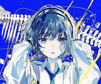 Anime Girl Portrait: Stunning Blue-Haired Beauty, Anime, girl, anime girl HD wallpaper