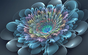 Fractal, Abstract, Background, Flower, Petals HD wallpaper