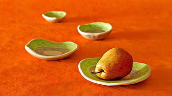 Food, Fruit, Pear, Plates, Cymbals HD wallpaper