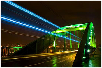 night bridge, night, bridge, architecture, light HD wallpaper