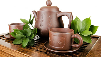 Teapot , Pottery tea leaf cup, Tea time motif, Artisanal HD wallpaper