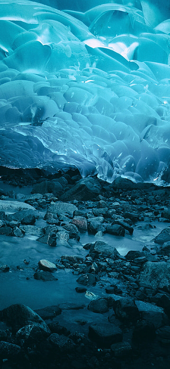 Glacier, Ice caves , Frozen wonderland, Underwater beauty HD phone wallpaper
