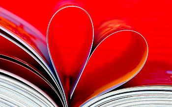 Background, Hearts, Books HD wallpaper