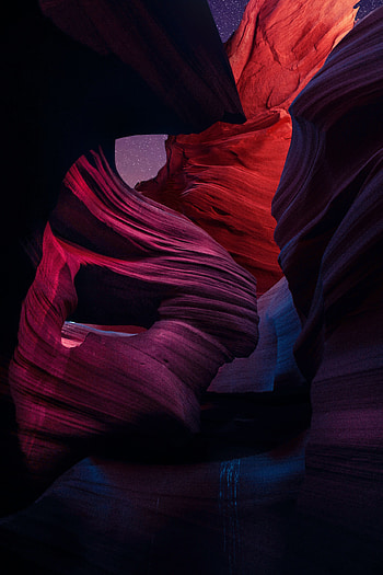 Nature, Night, Canyon, Starry Sky, Layers HD phone wallpaper