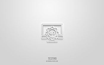Testing 3d icon, white background, 3d symbols, Testing, seo icons, 3d icons, Testing sign, seo 3d icons HD wallpaper