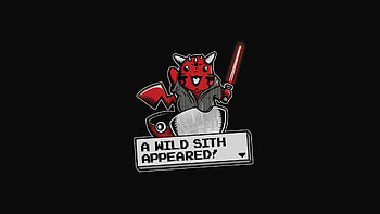 Black Background Darth Maul Minimalistic Movies Pikachu Pkemon Simple Star Wars Video Games HD wallpaper