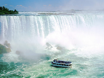 Landscape, Ships, Waterfalls HD wallpaper