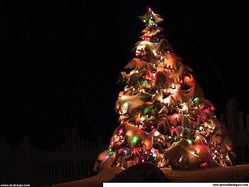 Christmas Tree, night, pine tree, art , snow, christmas decoration, fullcolours, beautiful, lightining HD wallpaper