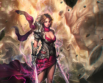 Fantasy Girl, fantasy, art, woman, warrior HD wallpaper