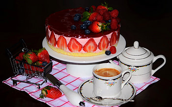 Cake and Coffee, dessert, coffee, food, cake, drink HD wallpaper