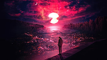 Starry Contemplation A Night Of Solitude, artist, artwork, digital-art HD wallpaper