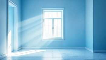 Serene Blue Aesthetics: Ultra, blue aesthetic, interior, window, sunlight, blue HD wallpaper