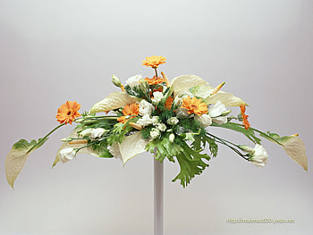 Art Floral, bouquet, stems, garden, soft, colours, mixture, variety, spring, leaves, cuts, green, stand, flowers, display, pedestal HD wallpaper