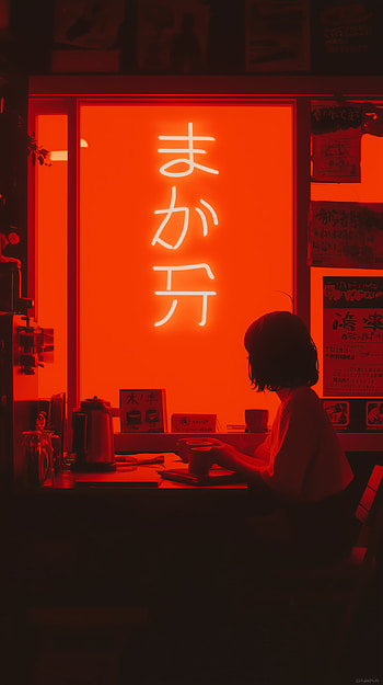 LoFi 80’s Red Anime Girl Japanese , lofi, anime girl, red anime, Japanese HD phone wallpaper