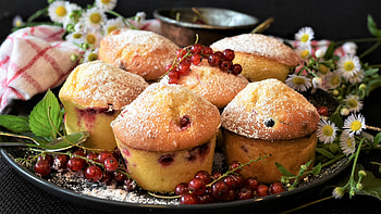 Redcurrant, Muffins HD wallpaper