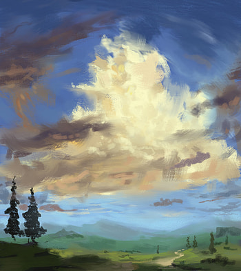 Trees, Art, Paint, Fir, Spruce, Canvas HD phone wallpaper