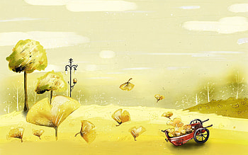 Leaves, Miscellanea, Miscellaneous, , Field, Flight, Color, Paints, Cart HD wallpaper