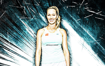 Danielle Collins, grunge art, american tennis players, WTA, blue abstract rays, tennis, fan art, Danielle Collins HD wallpaper