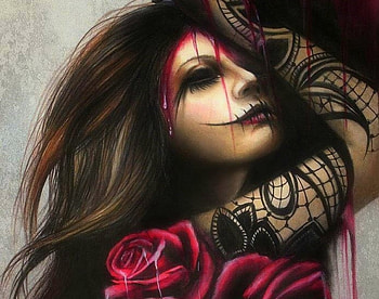 Beautiful Pain, gothic, beloved valentines, roses, tattoo, weird things people wear, sadness, woman, love four seasons, fantasy, drawings, horror, sugar skull HD wallpaper