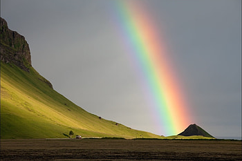 Landscape, Nature, Mountains, Rainbow HD wallpaper