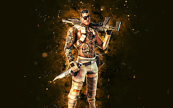 Human Sandstone Joey, , brown neon lights, Fortnite Battle Royale, Fortnite characters, Human Sandstone Joey Skin, Fortnite, Human Sandstone Joey Fortnite HD wallpaper