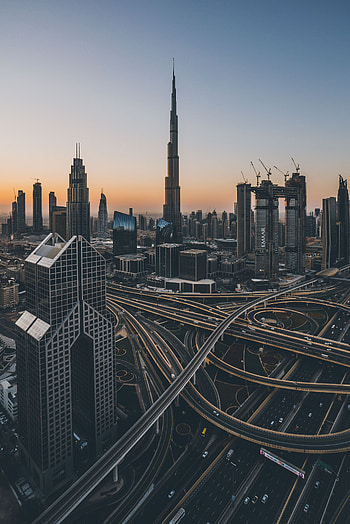 Cities, Architecture, Building, Dubai, Skyscrapers, Modern, Up To Date, Transport Interchange, Interchange, Tiered, Multilevel, Uae, U.a.e HD phone wallpaper