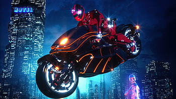 Scifi Cyberpunk Bike , cyberpunk, scifi, artist, artwork, digital-art, artstation HD wallpaper